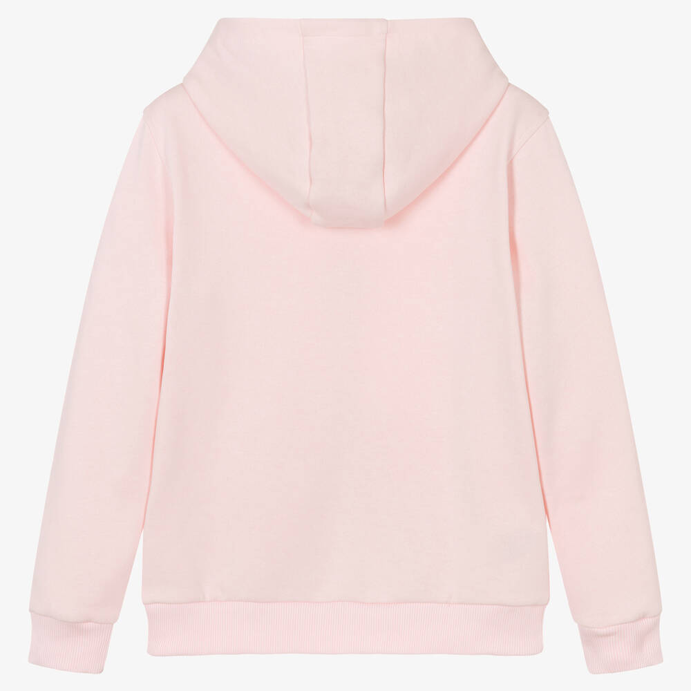 Lacoste - Teen Girls Pink Cotton Zip-Up Hoodie | Childrensalon