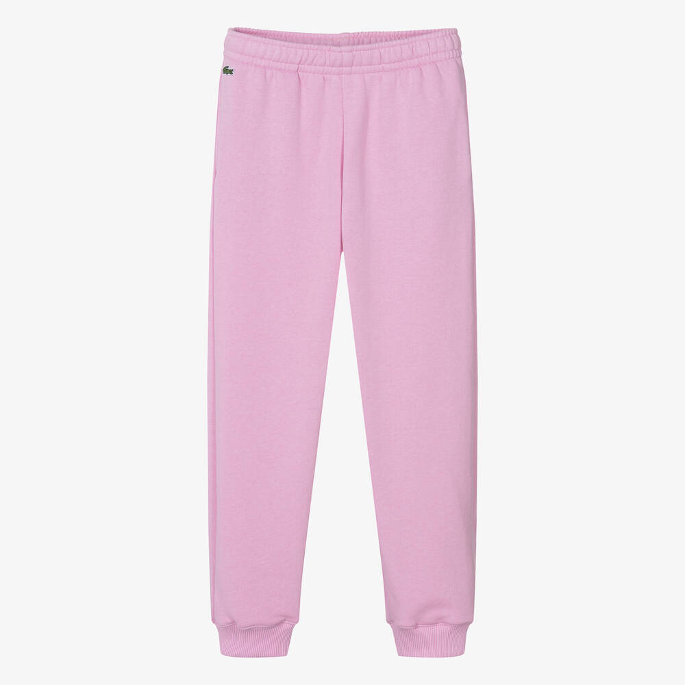 Lacoste - Teen Girls Pink Organic Cotton Joggers | Childrensalon