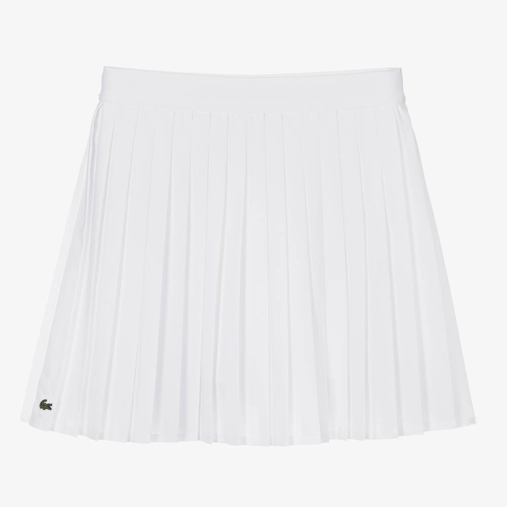 Lacoste Teen Girls White Pleated Tennis Skirt