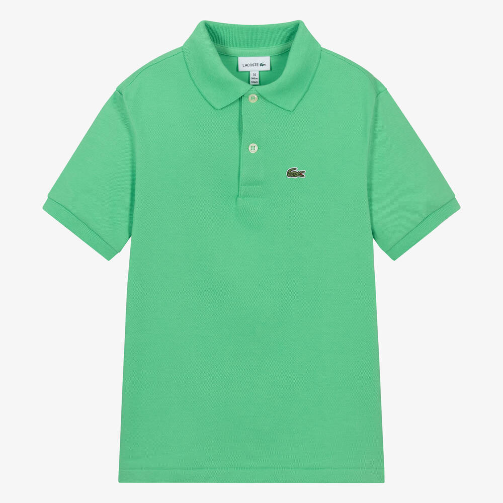 Lacoste - Teen Green Cotton Crocodile Polo Shirt | Childrensalon
