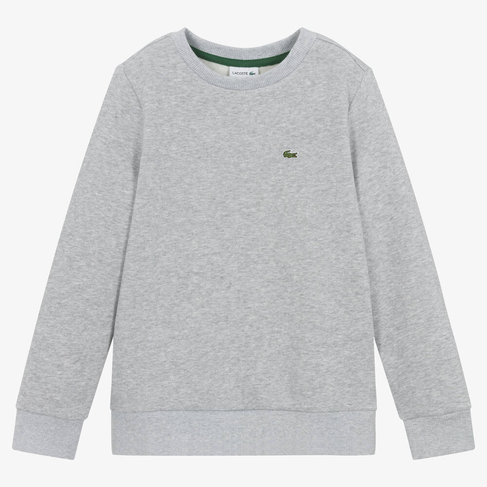 Lacoste Teen Grey Cotton Crocodile Sweatshirt