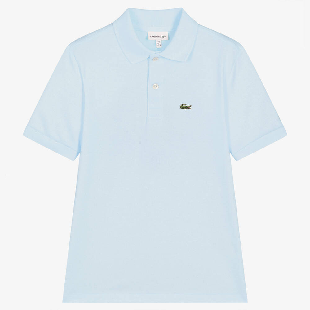 Lacoste - Teen Pale Blue Cotton Crocodile Polo Shirt | Childrensalon