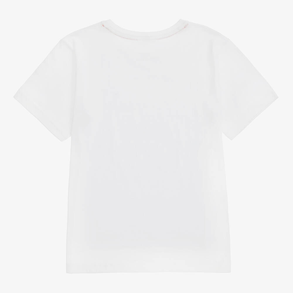 Lacoste - Teen White Cotton Logo T-Shirt | Childrensalon