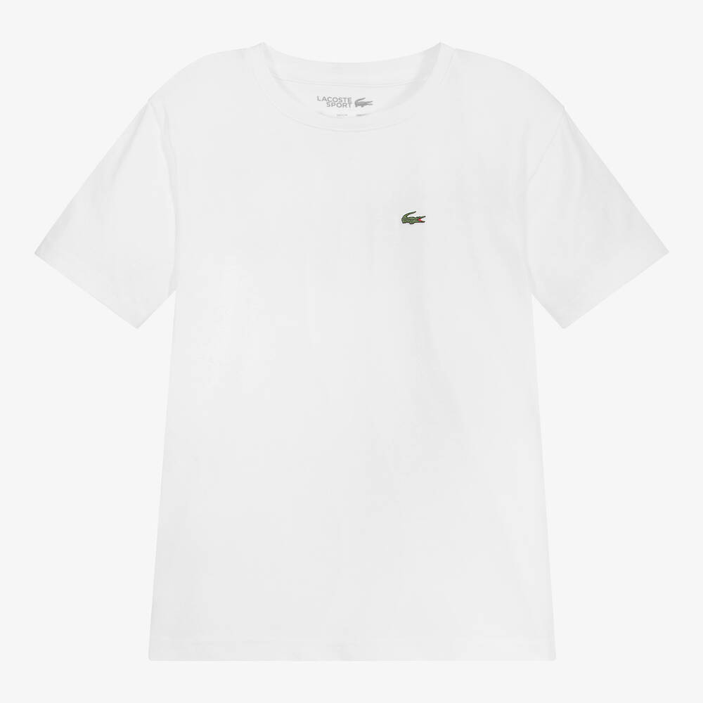 Lacoste - Белая быстросохнущая футболка для подростков  | Childrensalon