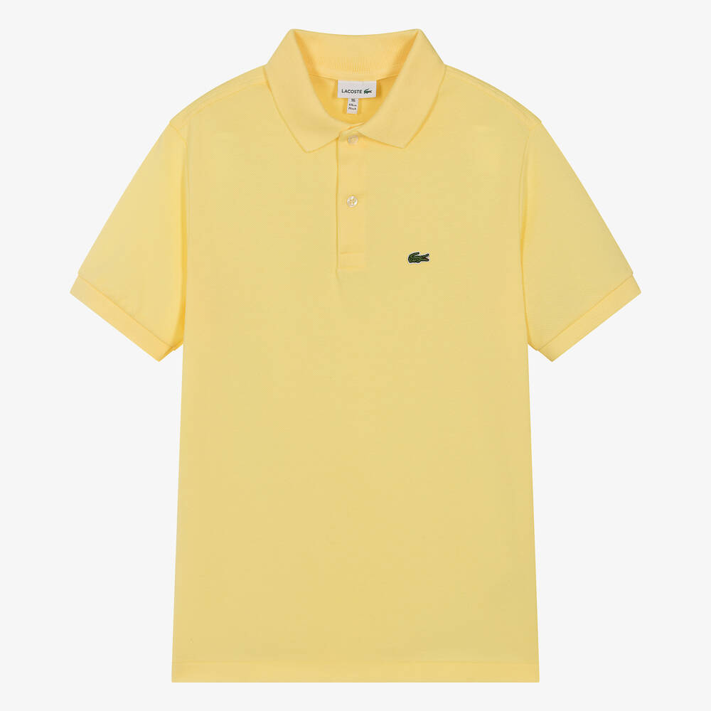 Lacoste - Teen Yellow Cotton Crocodile Polo Shirt | Childrensalon