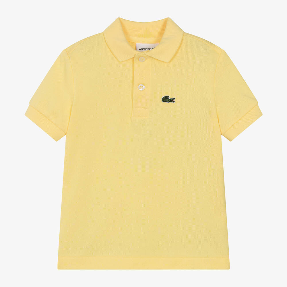 Lacoste - Yellow Cotton Crocodile Polo Shirt | Childrensalon