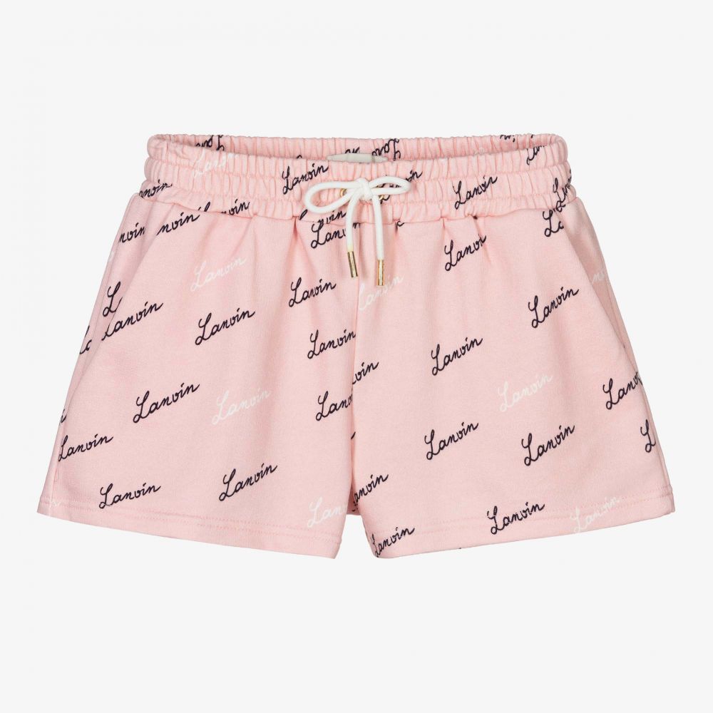 Lanvin Babies' Girls Pink Cotton Logo Shorts
