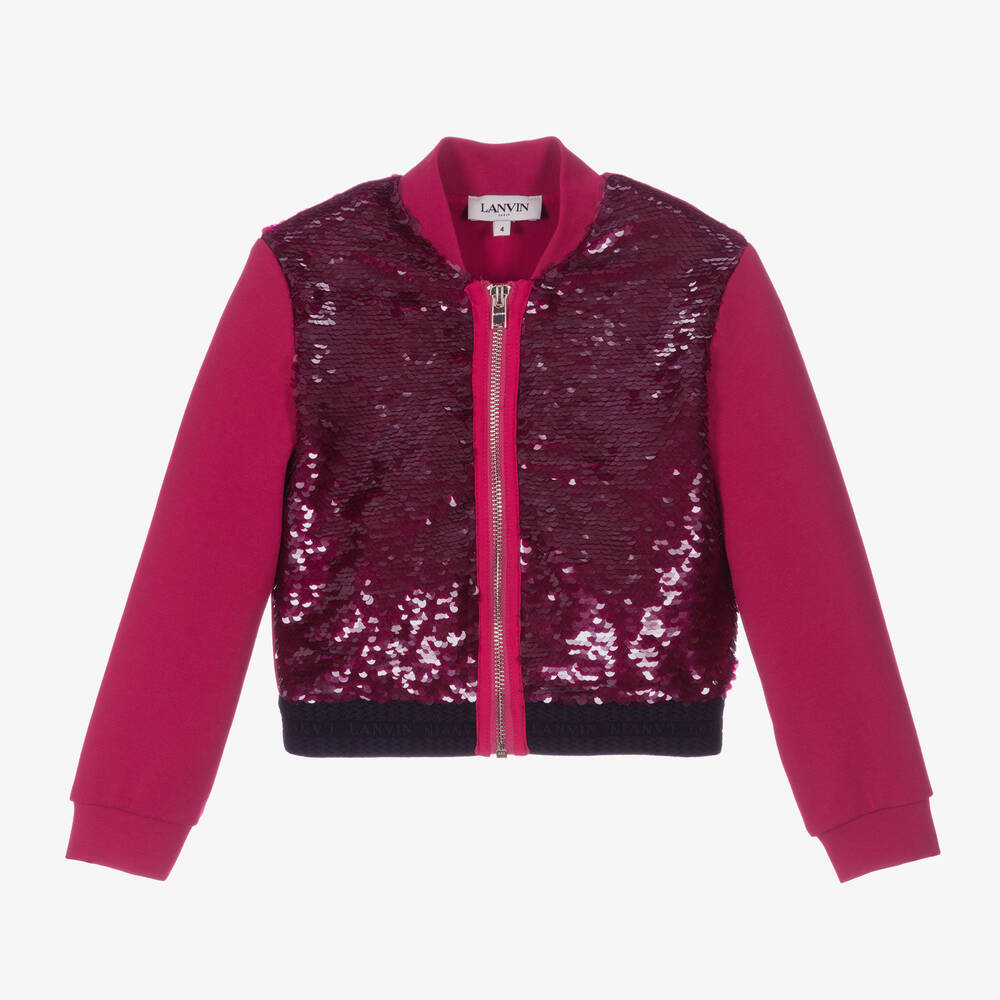 Lanvin - Girls Pink Milano & Sequin Jacket | Childrensalon