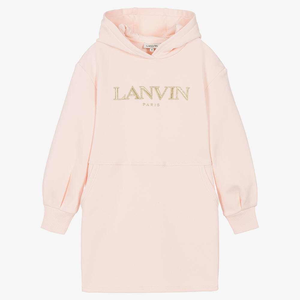 Lanvin Teen Girls Pink Cotton Hoodie Dress