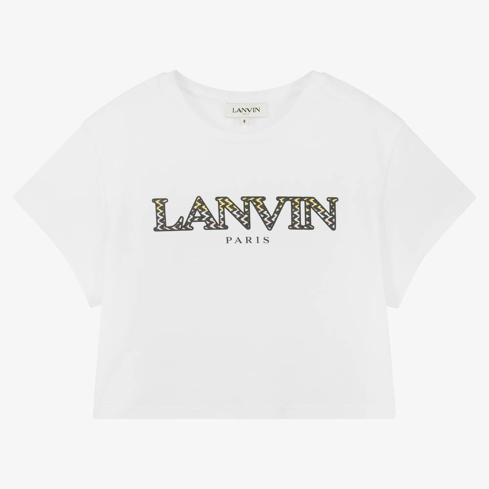 Lanvin Teen Girls White Curb Logo T-shirt