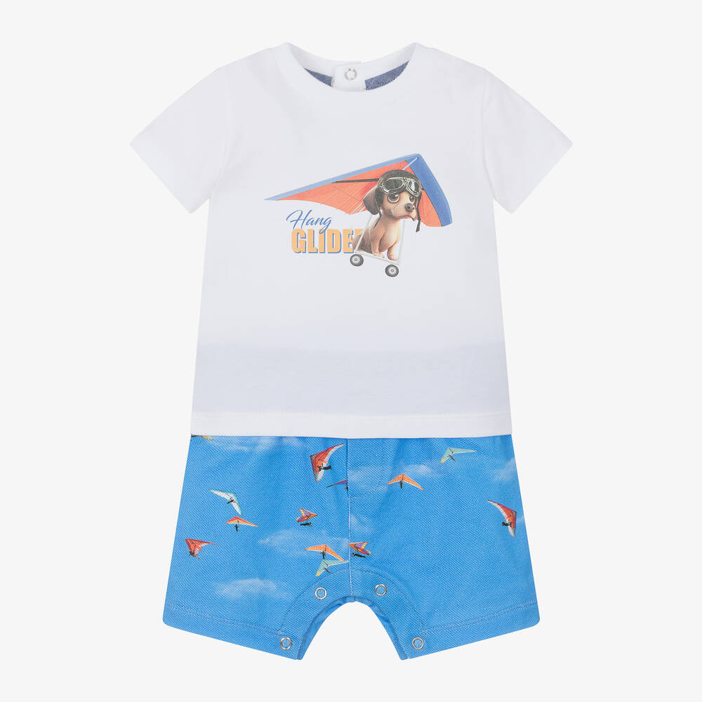 Lapin House - Baby Boys Blue Cotton Shorts Gift Set | Childrensalon