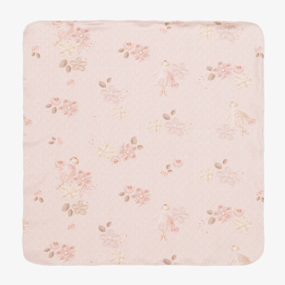 Lapin House - Baby Girls Pink Cotton Ballerina Blanket (77cm) | Childrensalon