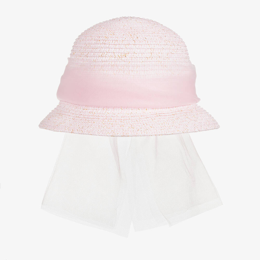 Lapin House - Baby Girls Pink Straw Hat | Childrensalon