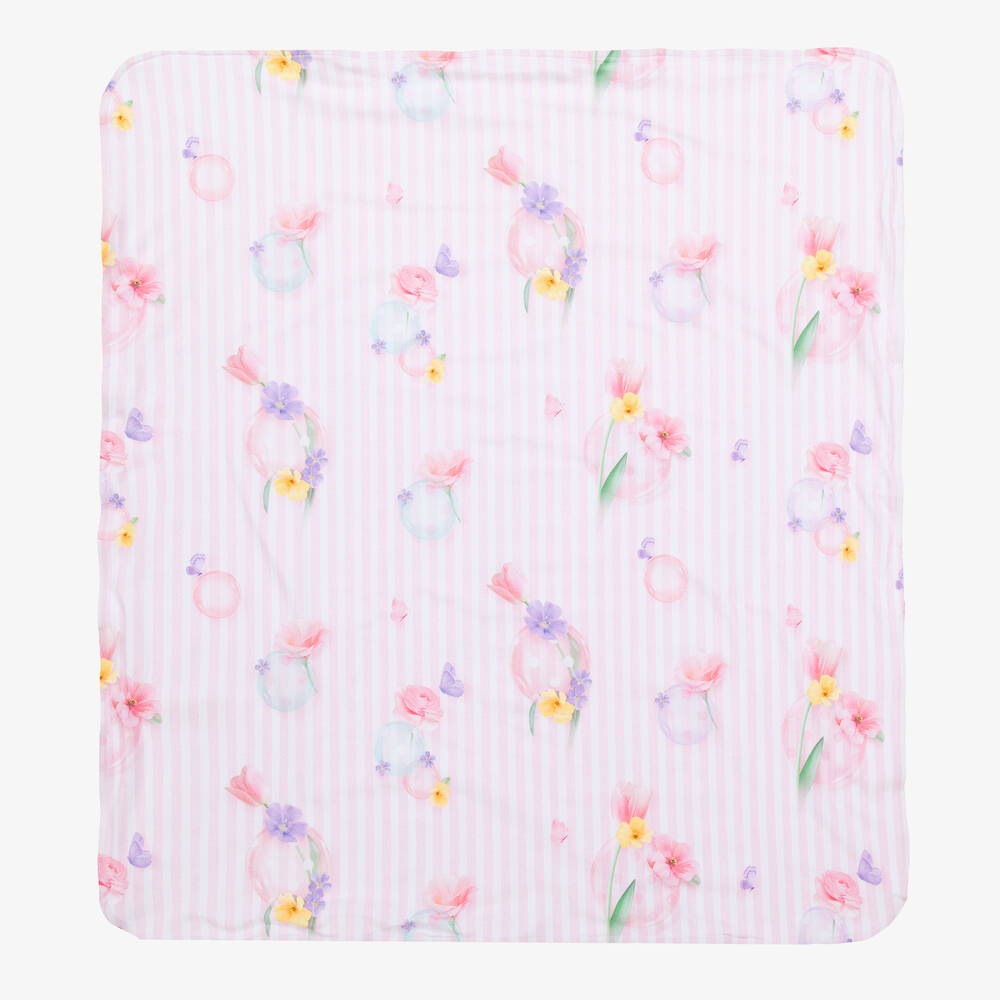 Lapin House - Baby Girls Pink Stripe Blanket (79cm) | Childrensalon