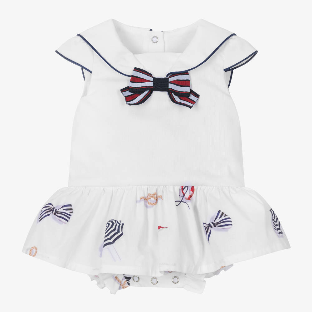 Lapin House - Baby Girls White Cotton Nautical Dress | Childrensalon