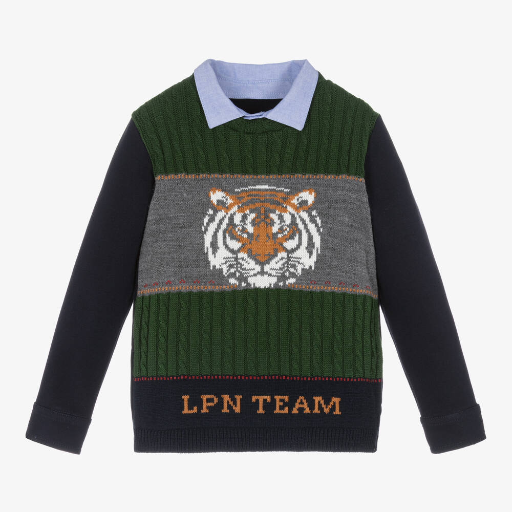 Lapin House - Boys Blue Jersey & Knitted Sweatshirt | Childrensalon