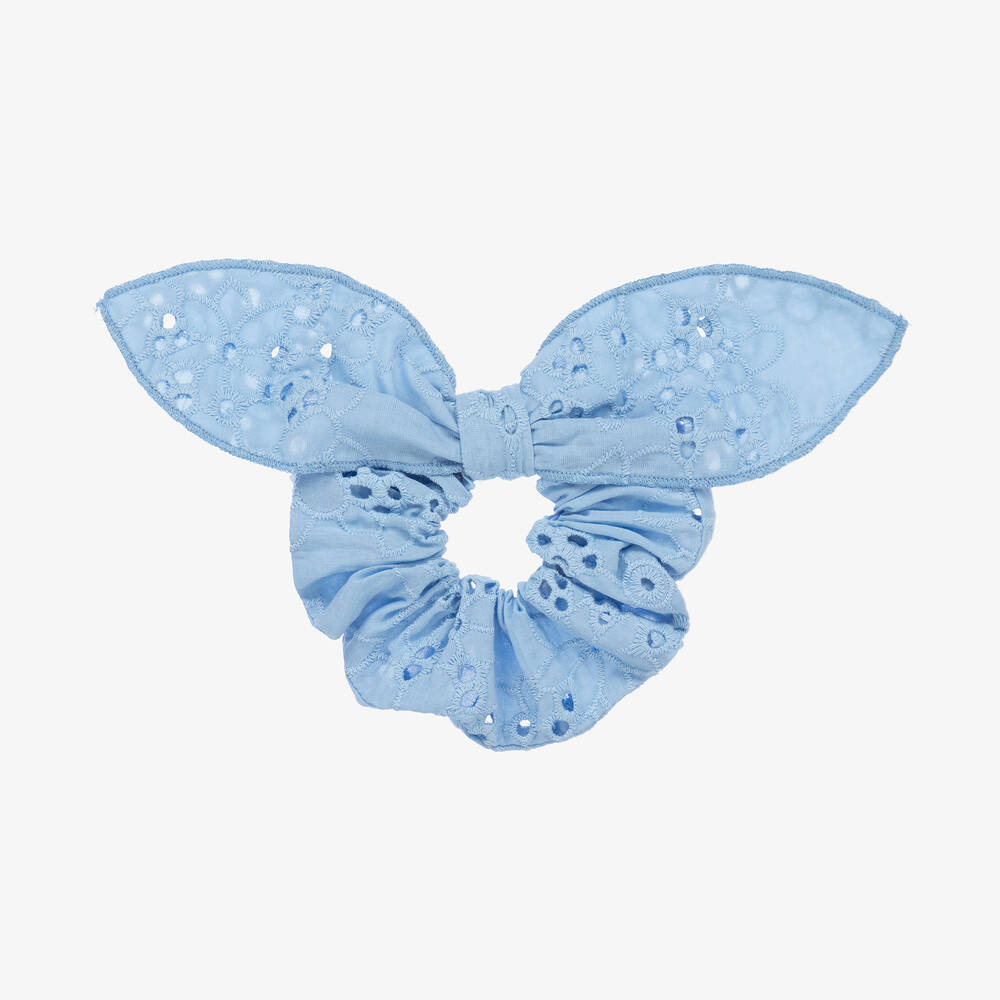 Lapin House - Girls Blue Embroidered Scrunchie | Childrensalon