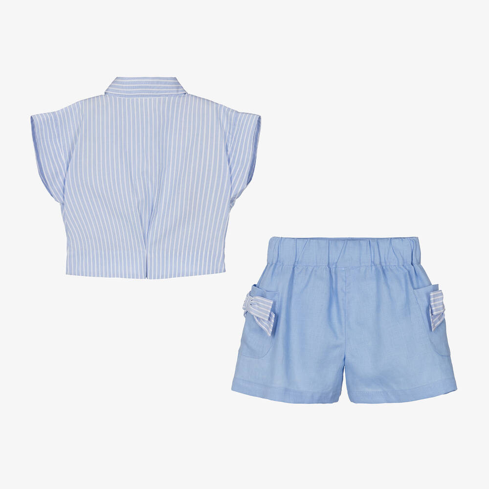 Lapin House adjustable-straps cotton shorts - White