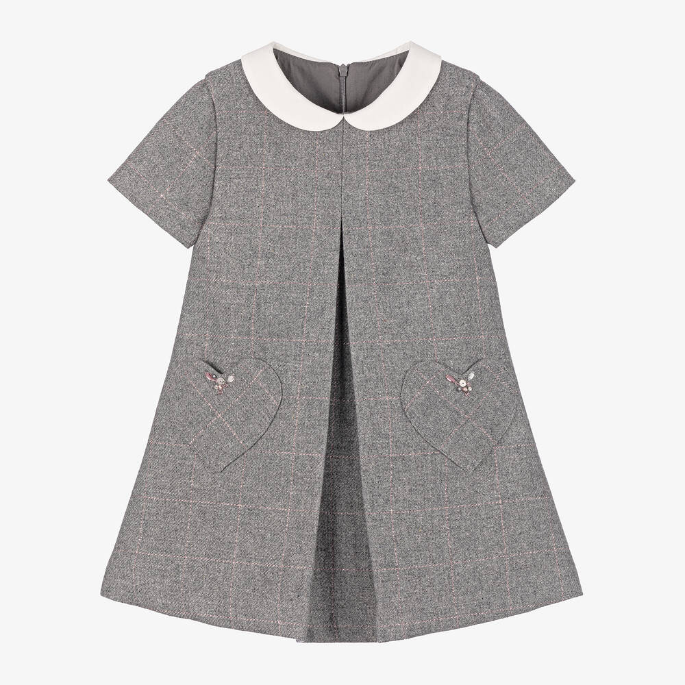 Lapin House - Girls Grey Wool Dress | Childrensalon