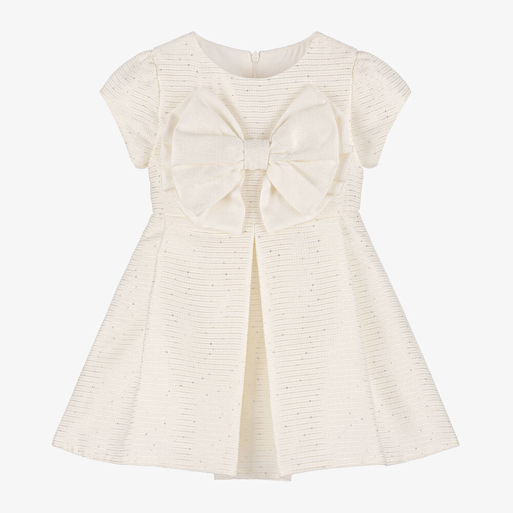 Lapin House - Girls Ivory Bow & Sequin Dress | Childrensalon