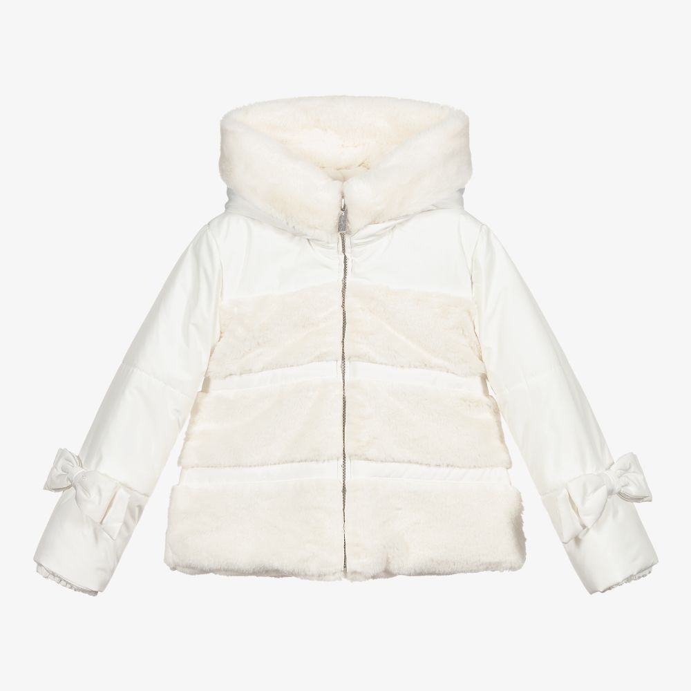 Lapin House - Girls Ivory Faux Fur Jacket | Childrensalon
