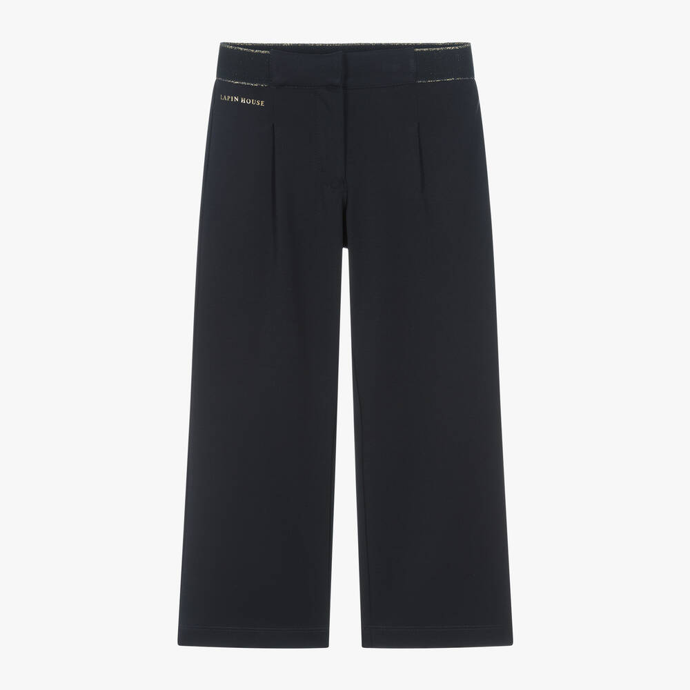 Lapin House - Girls Navy Blue Viscose Trousers  | Childrensalon