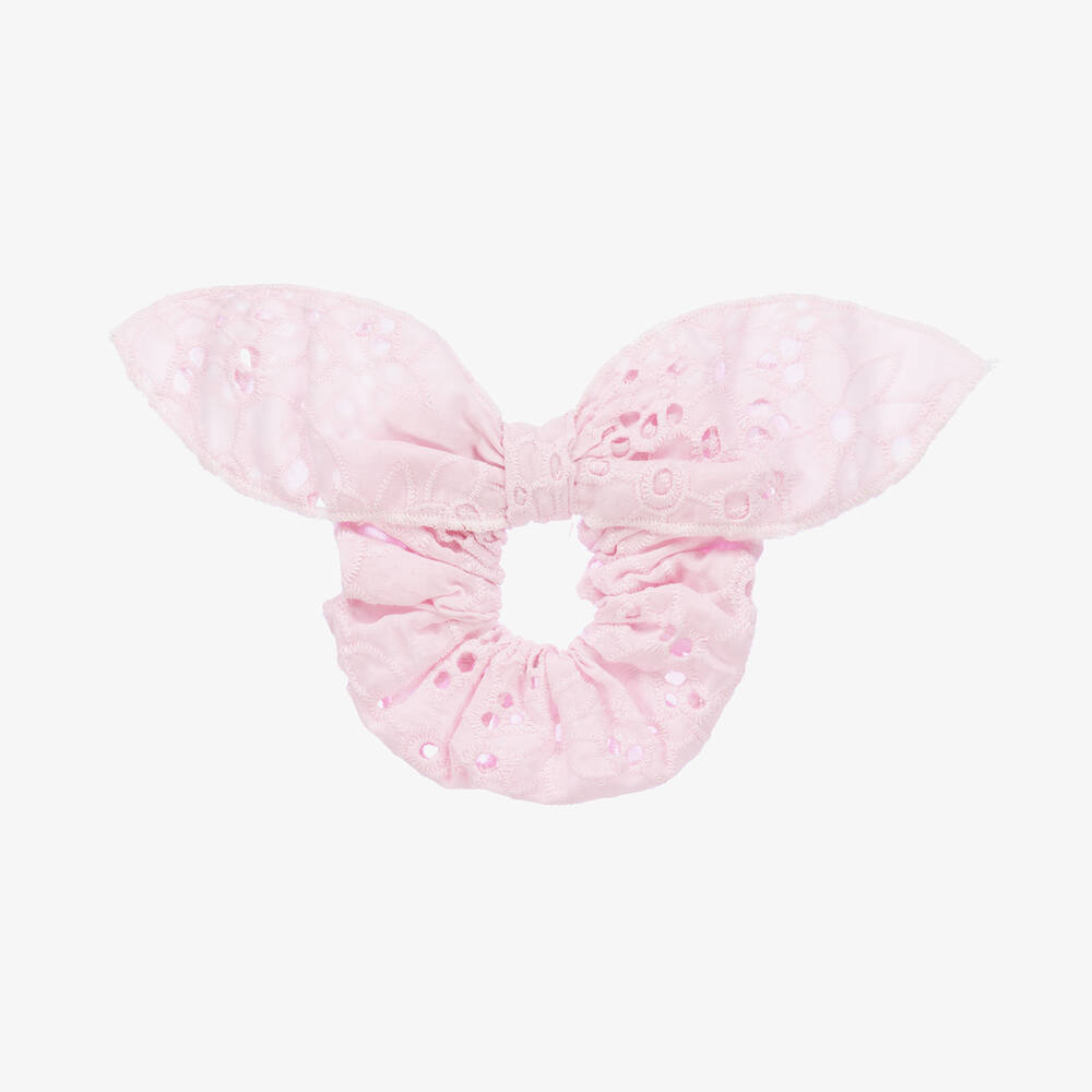 Shop Lapin House Girls Pink Embroidered Scrunchie
