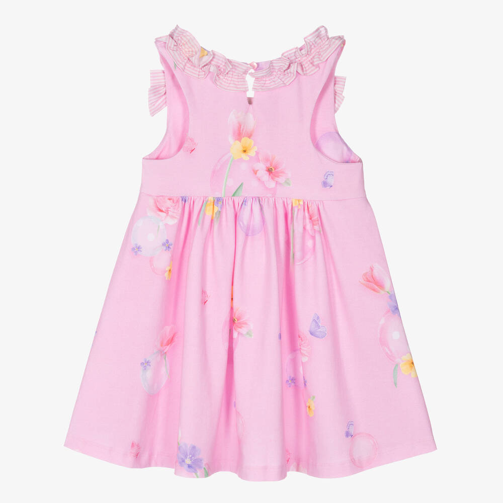 Lapin House - Girls Pink Floral Cotton Dress | Childrensalon