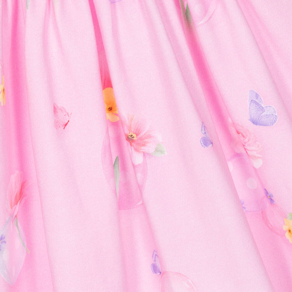 Lapin House - Girls Pink Floral Cotton Dress | Childrensalon