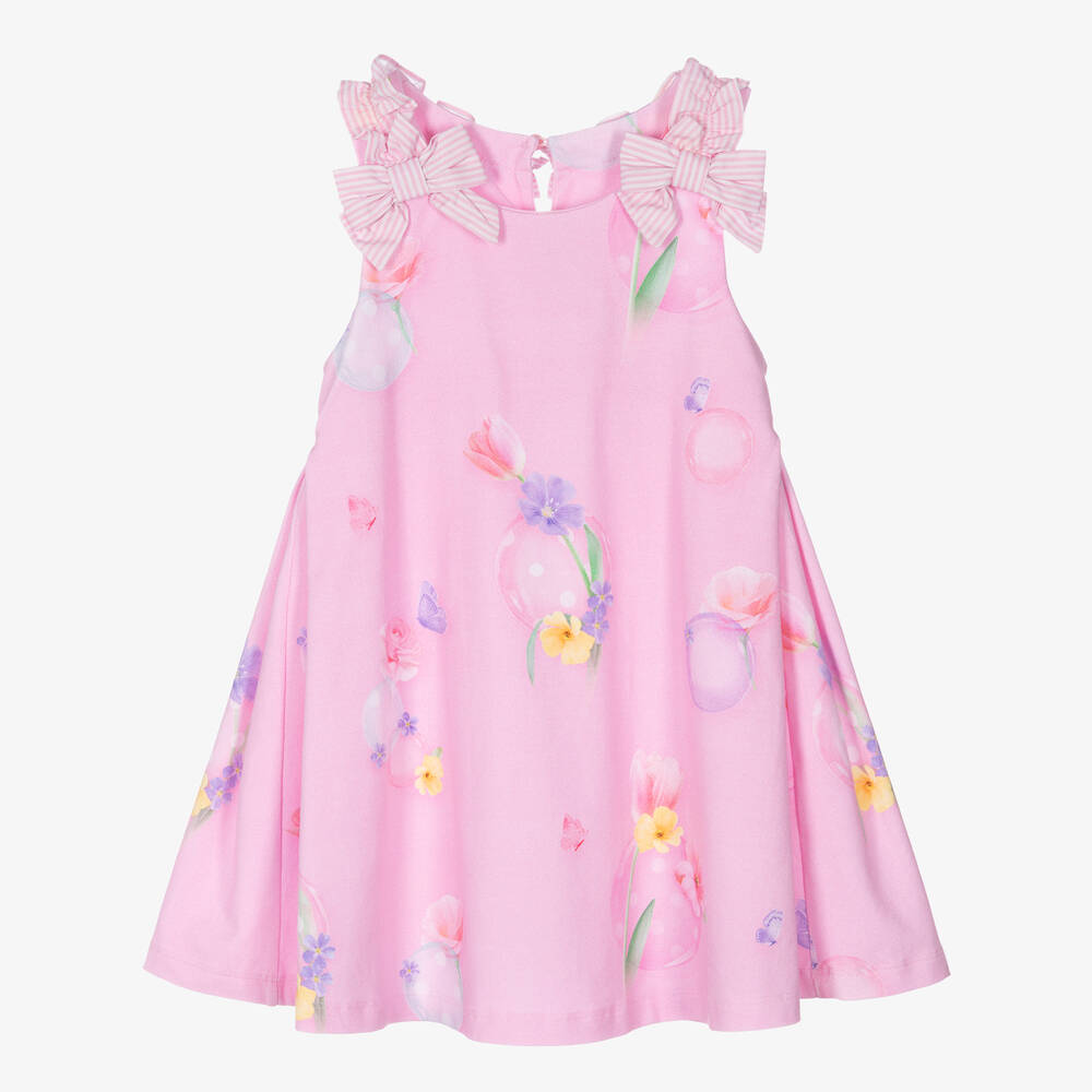 Lapin House Babies' Girls Pink Floral Cotton Dress