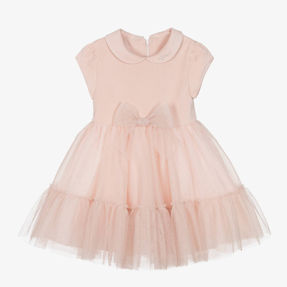Lapin House - Girls Pink Glitter Tulle Dress | Childrensalon