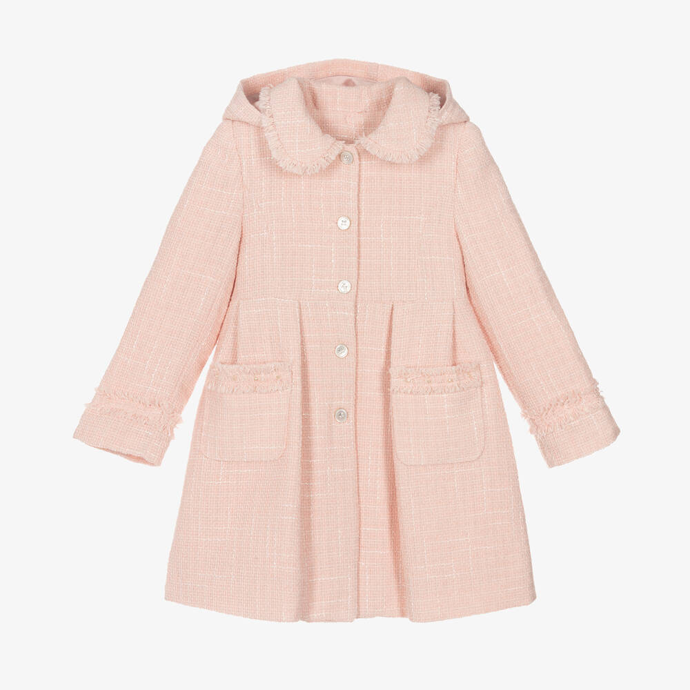 Lapin House - Girls Pink Tweed Coat | Childrensalon