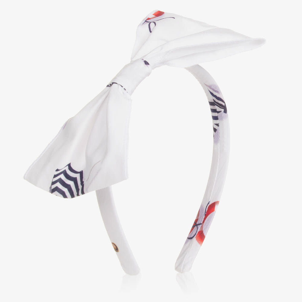 Lapin House - Girls White Nautical Bow Hairband | Childrensalon