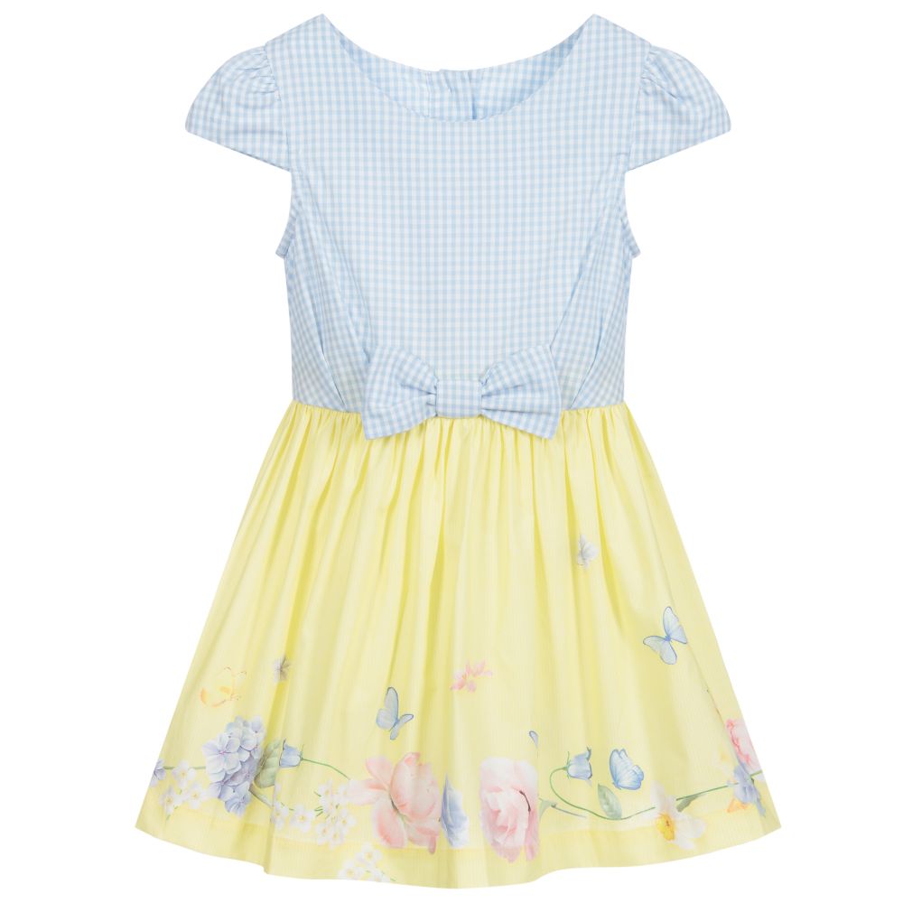 Lapin House - Yellow & Blue Cotton Dress | Childrensalon