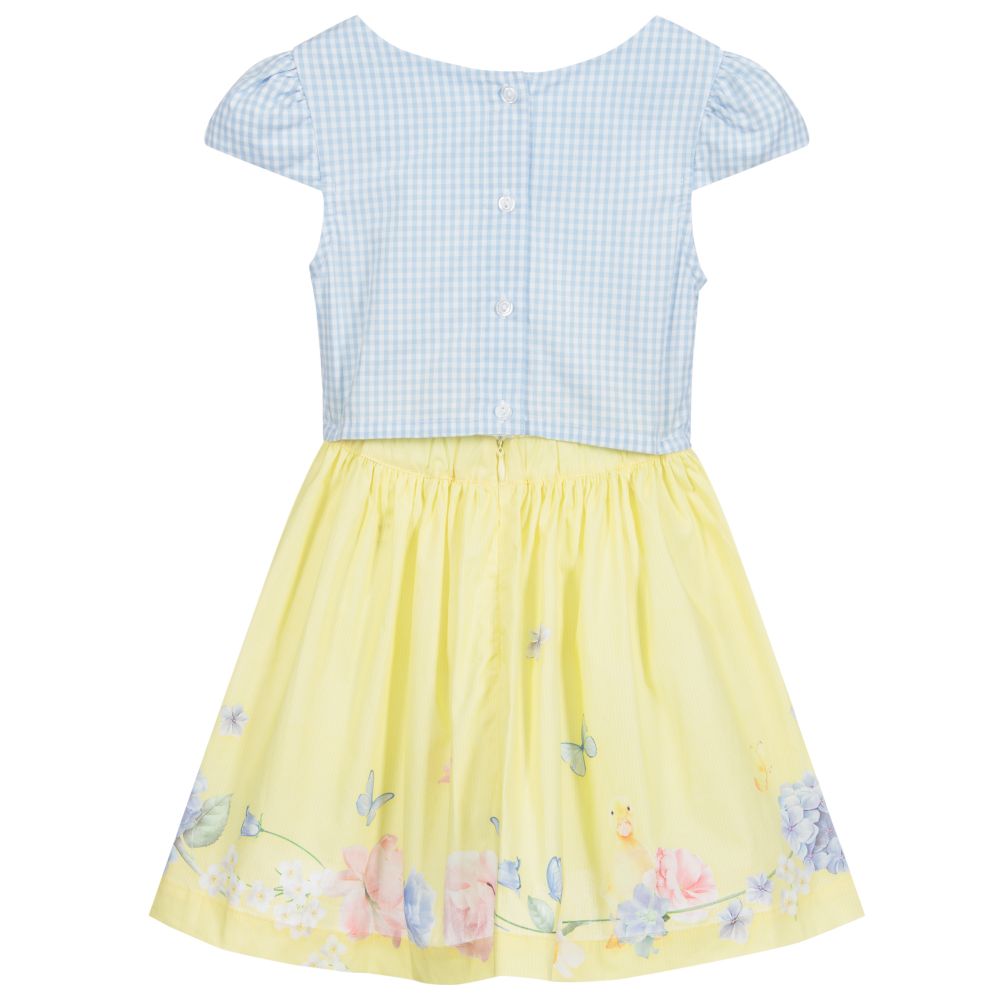 Lapin House - Yellow & Blue Cotton Dress | Childrensalon
