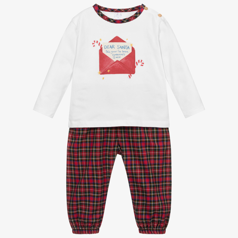 Laranjinha Red Tartan Christmas Pyjamas Childrensalon