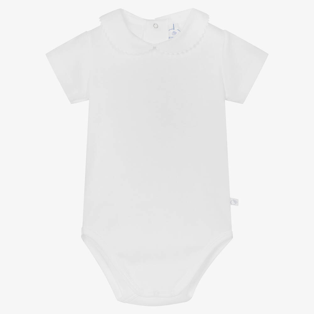 Laranjinha - Bodi blanco de algodón para bebé | Childrensalon