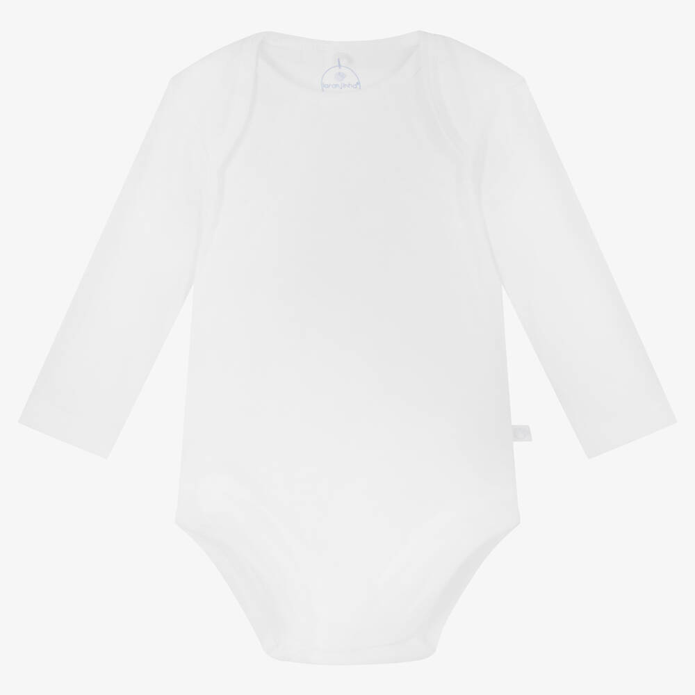 Laranjinha - Bodi blanco de algodón para bebé | Childrensalon