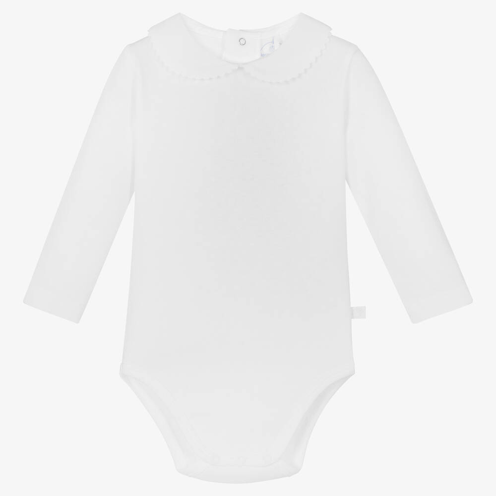 Laranjinha - White Cotton Bodysuit | Childrensalon