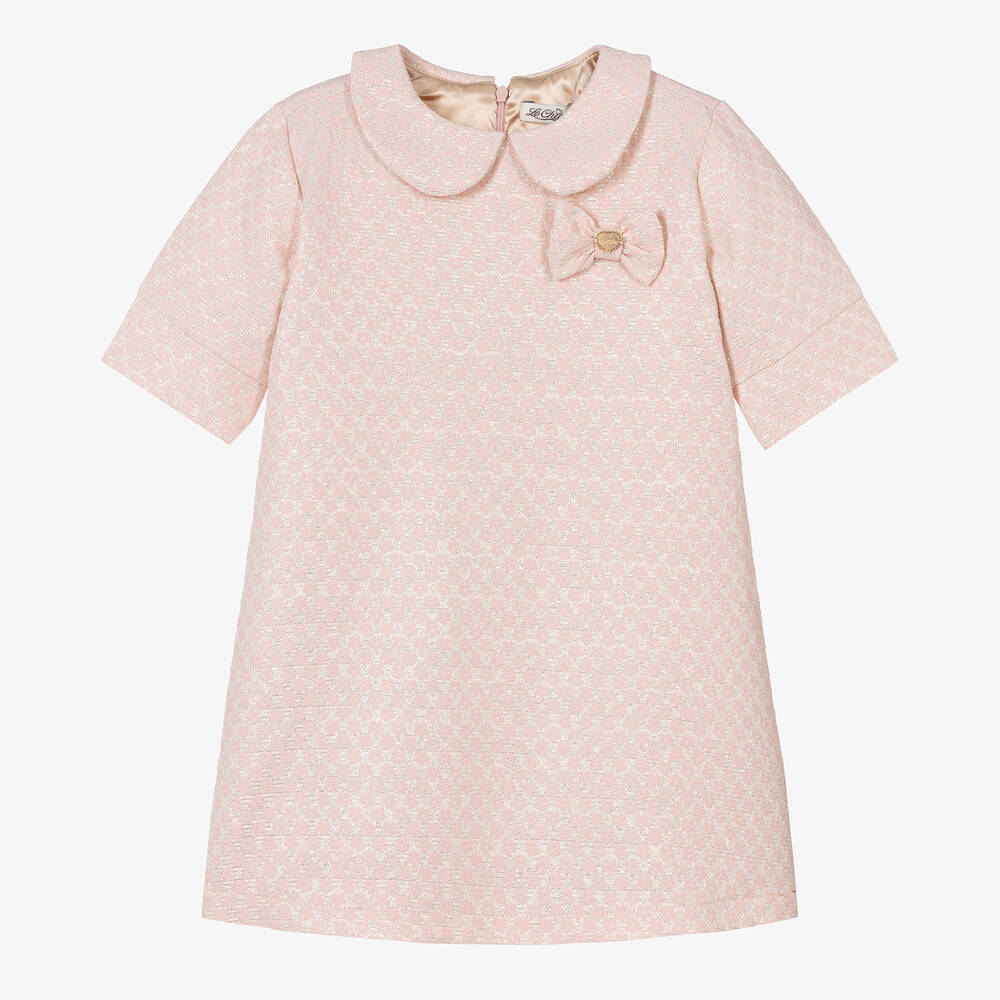 Le Chic - Girls Pink Brocade Dress | Childrensalon