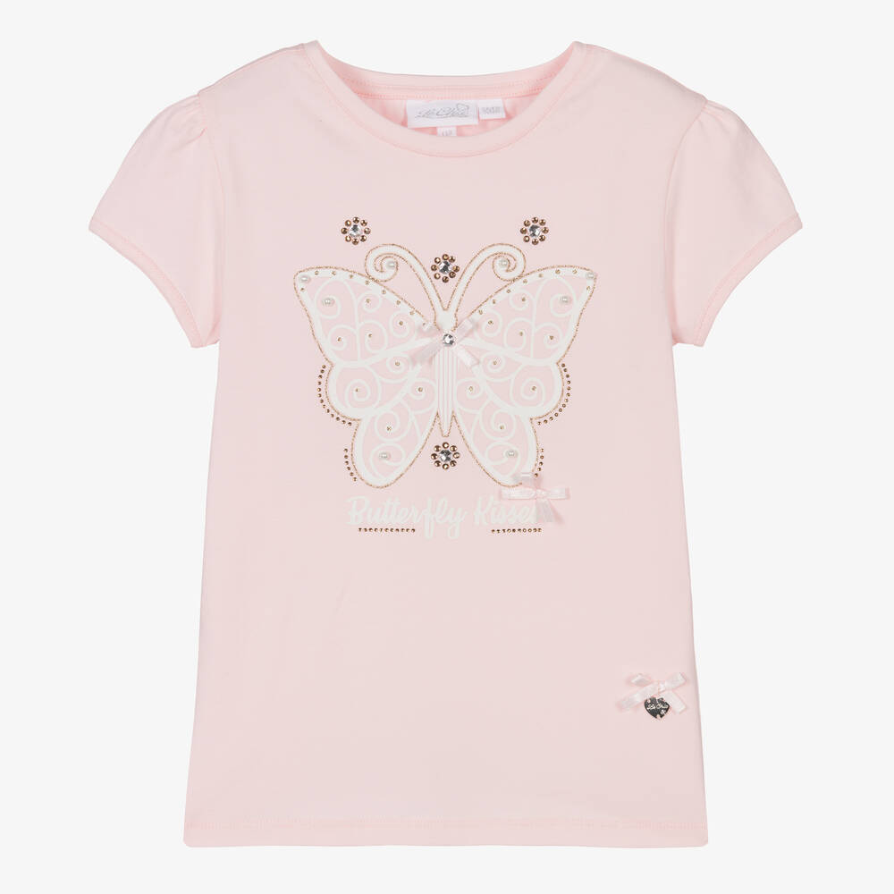 zeil Chemie blaas gat Le Chic Babies' Girls Pink Cotton Butterfly T-shirt | ModeSens