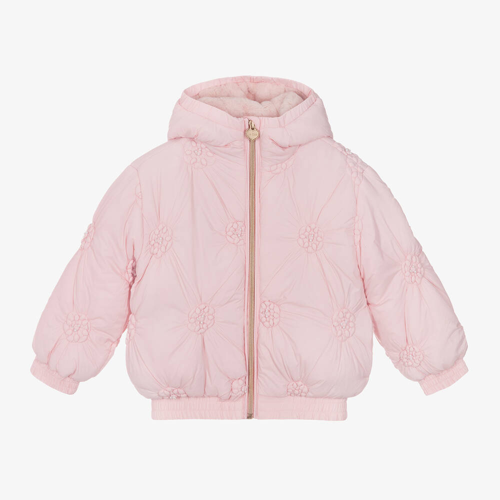 Le Chic - Girls Pink Hooded Puffer Jacket | Childrensalon