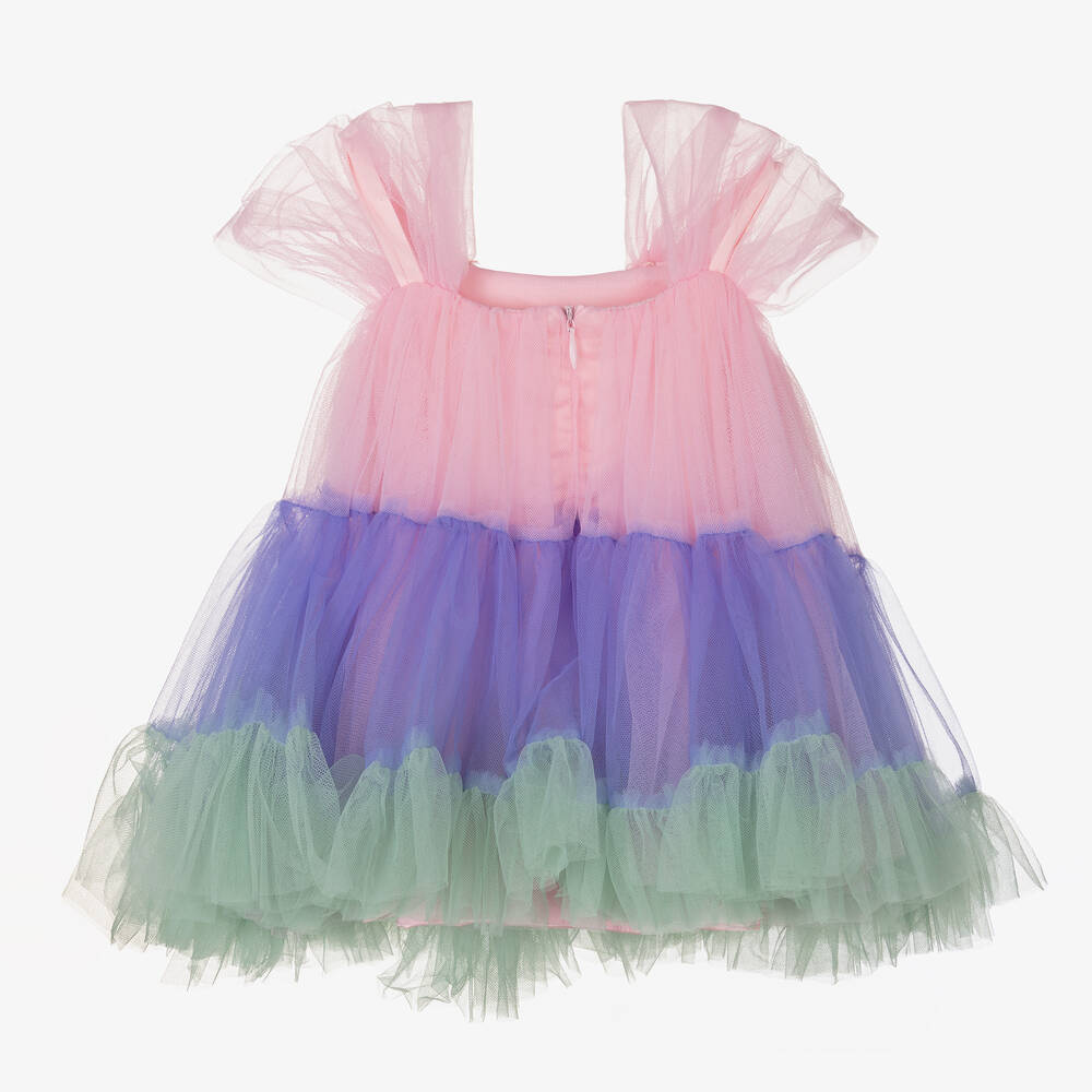 Le Mu - Girls Pink & Purple Tulle Dress | Childrensalon