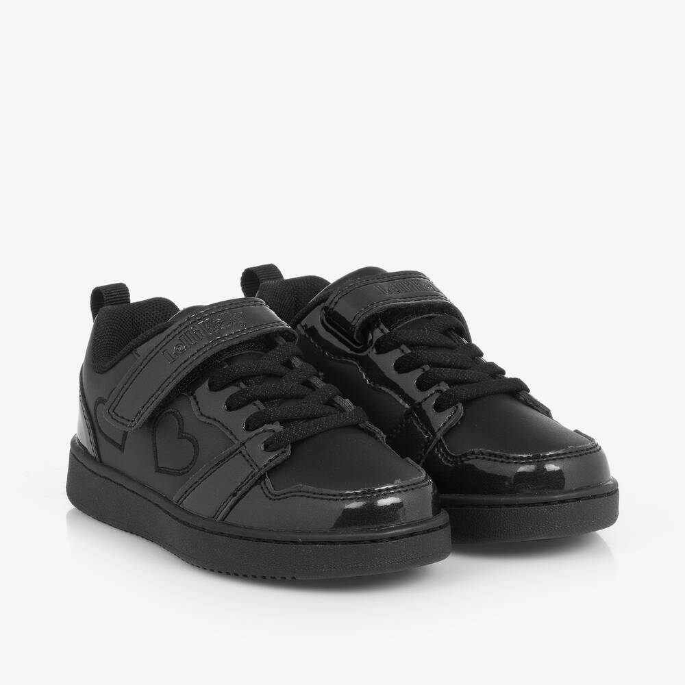 Lelli Kelly - Girls Black Faux Leather Heart Trainers | Childrensalon