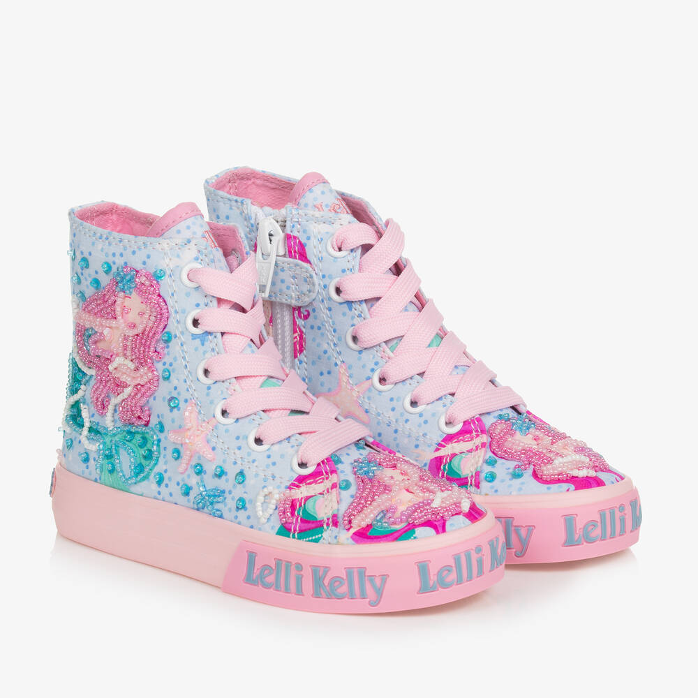 Lelli Kelly - Высокие голубые кроссовки с русалками для девочек | Childrensalon
