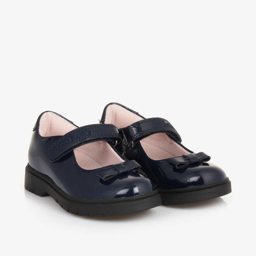 Lelli Kelly - Girls Blue Patent Leather Bow Shoes | Childrensalon