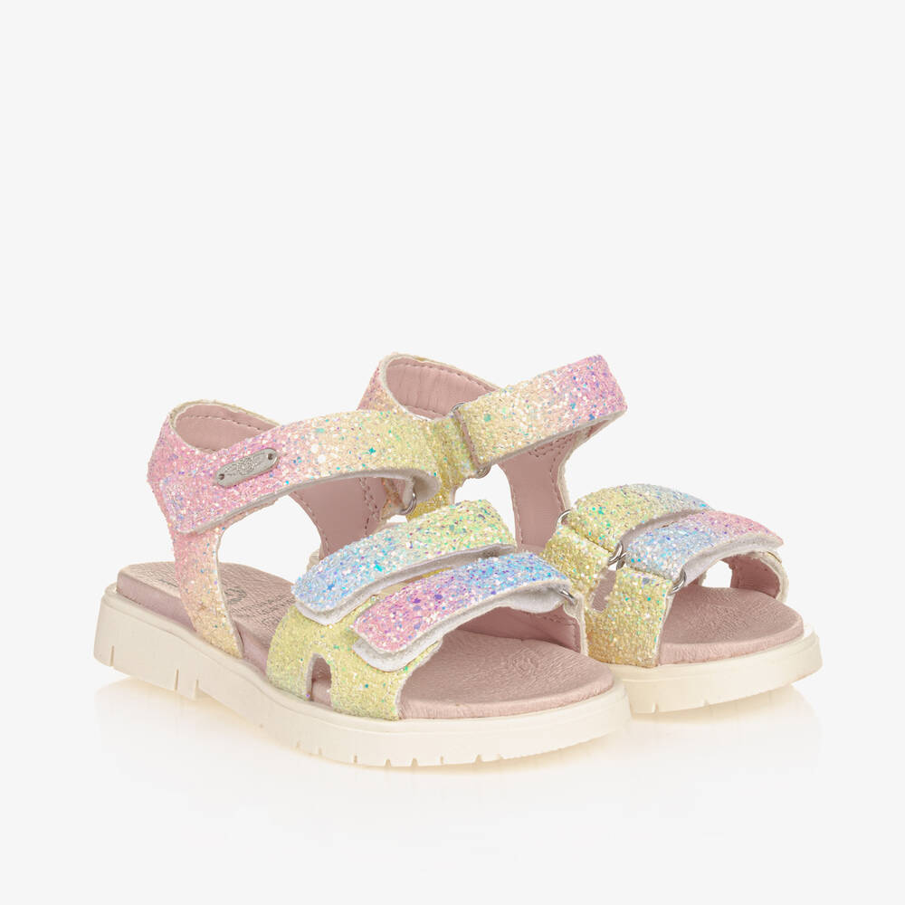 Lelli Kelly - Girls Pastel Glitter Velcro Sandals | Childrensalon