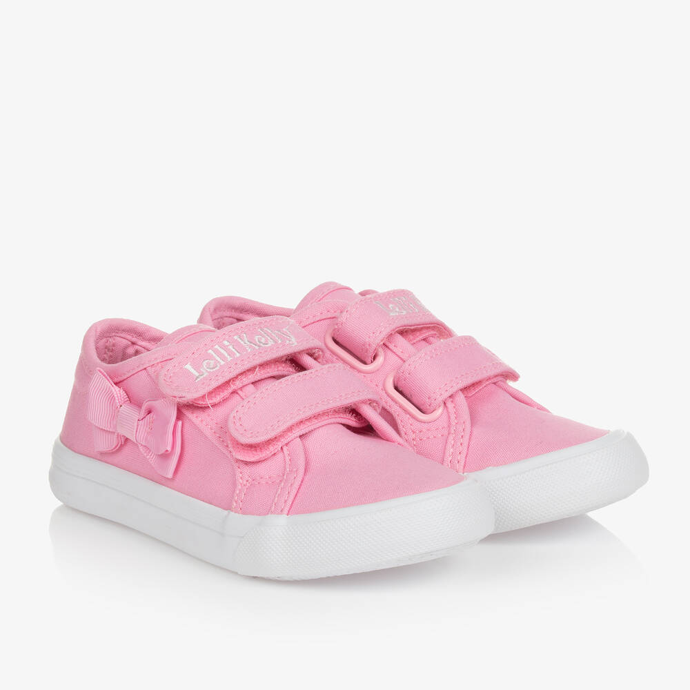 Lelli Kelly - Розовые парусиновые кроссовки с бантиками для девочек | Childrensalon