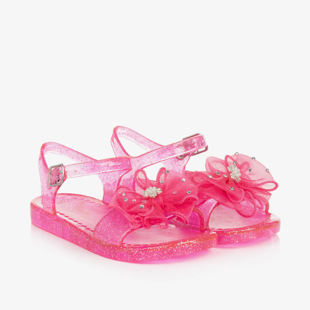 Lelli Kelly - Girls Pink Glitter Jelly Sandals | Childrensalon