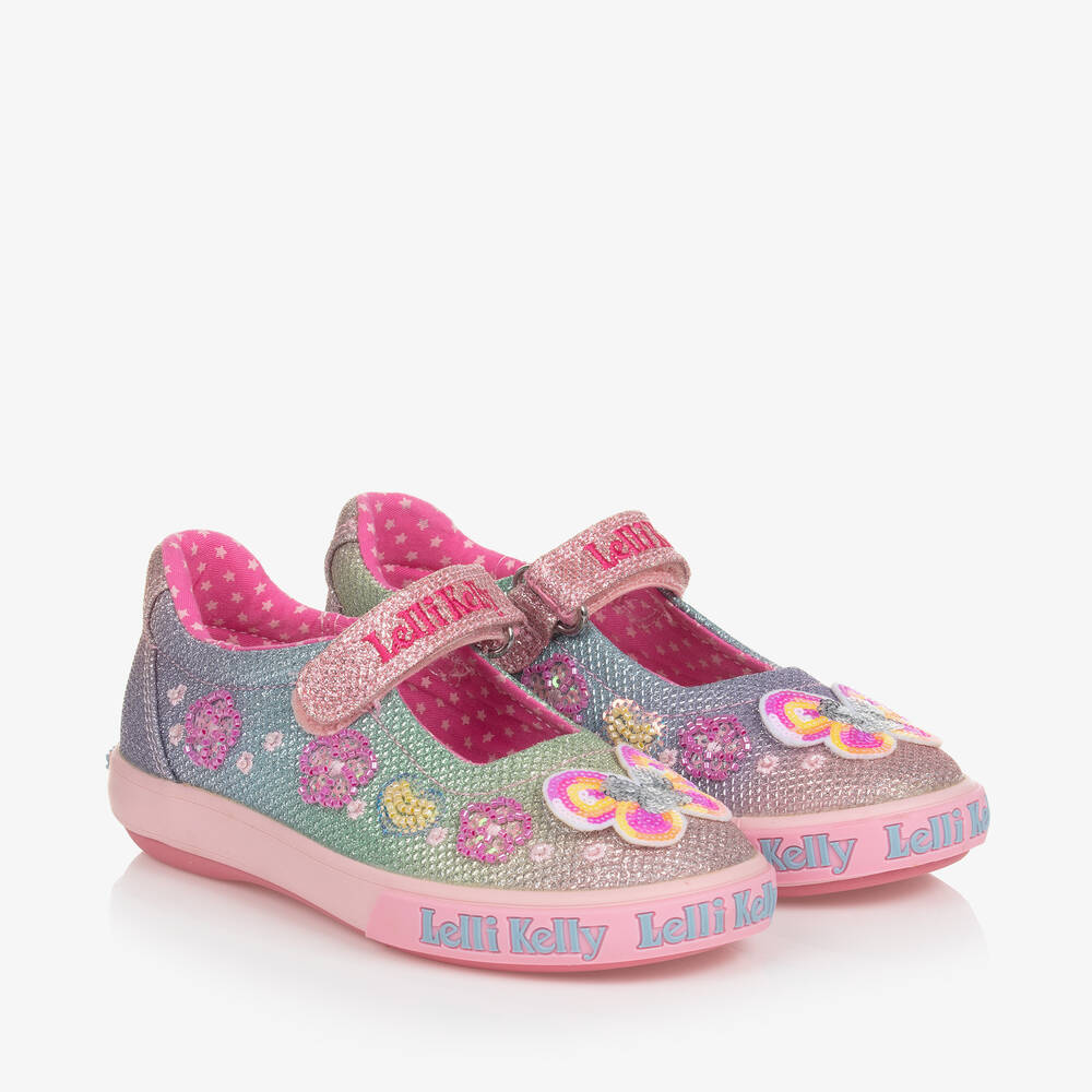 Lelli Kelly - Girls Pink Ombré Hand-Beaded Bar Shoes | Childrensalon